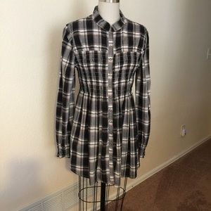 Long cotton plaid shirt
